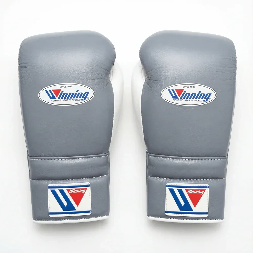 Winning Japan Professional Boxing Gloves MS-500 - Grey, Black & White Custom Tri-Tone - PunchPro Boxing