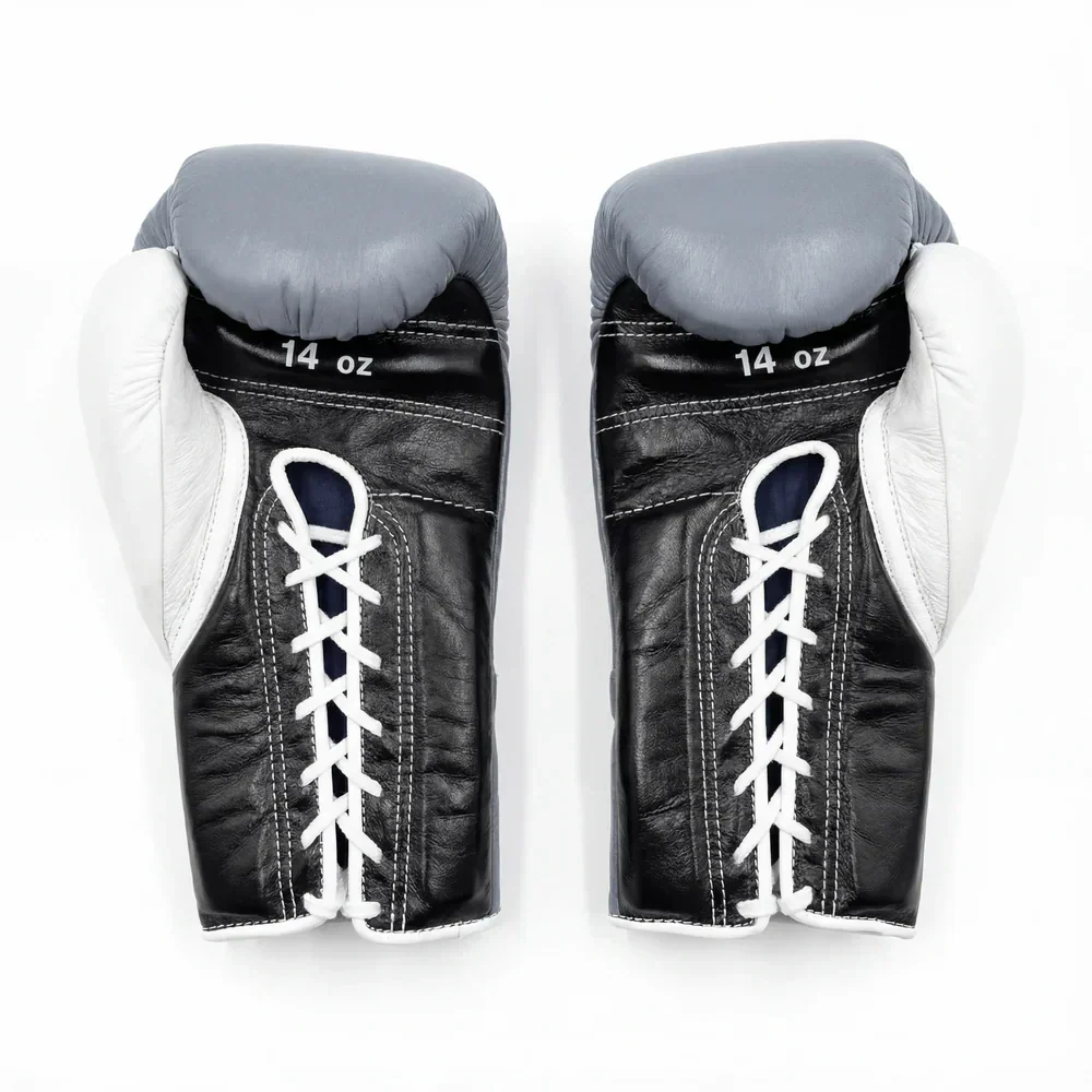 Winning Japan Professional Boxing Gloves MS-500 - Grey, Black & White Custom Tri-Tone - PunchPro Boxing