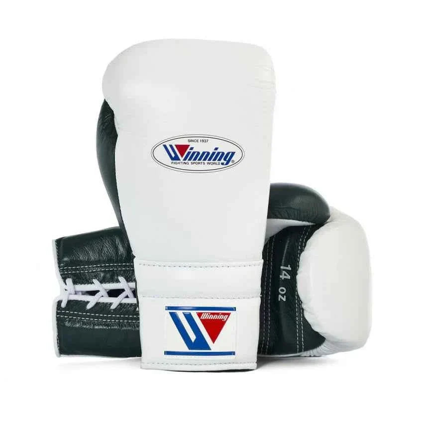 Winning Japan Boxing Gloves MS-500 - White & British Racing Green Custom Edition - PunchPro Boxing