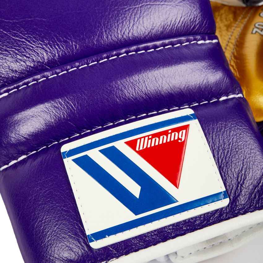 Winning Japan Boxing Gloves MS-600 - Royal Purple & Metallic Gold Custom Edition - PunchPro Boxing
