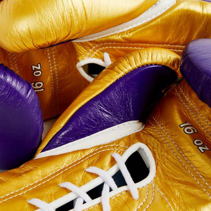 Winning Japan Boxing Gloves MS-600 - Royal Purple & Metallic Gold Custom Edition - PunchPro Boxing