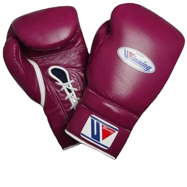 Winning Japan Boxing Gloves MS-600 - Custom Edition in Wine Red & White - PunchPro Boxing
