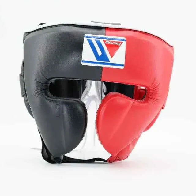 Winning Japan Boxing Headgear FG-2900 - Black & Classic Red Custom Two-Tone - PunchPro Boxing