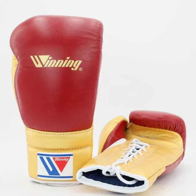 Winning Japan Boxing Gloves MS-300 - Custom Edition in Wine Red & Metallic Gold - PunchPro Boxing