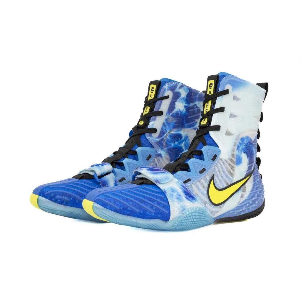 Nike Hyperko 2 Boxing Boots | Blue/Yellow ‘Waves’ – Lightweight Grip