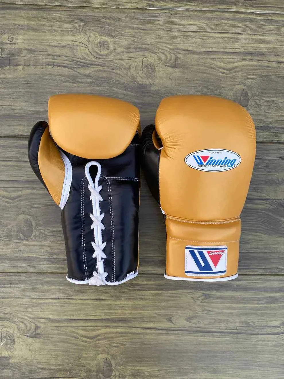 Winning Japan Sparring Set - Professional Custom Metallic Gold & Stealth Black Two-Tone Edition - PunchPro Boxing