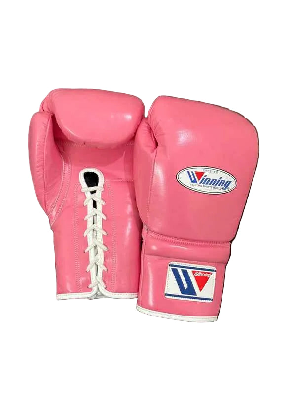Winning Custom Pink Boxing Gloves - Premium Japan-Made Lace-Up Sparring Gloves (8oz–20oz Available) - PunchPro Boxing
