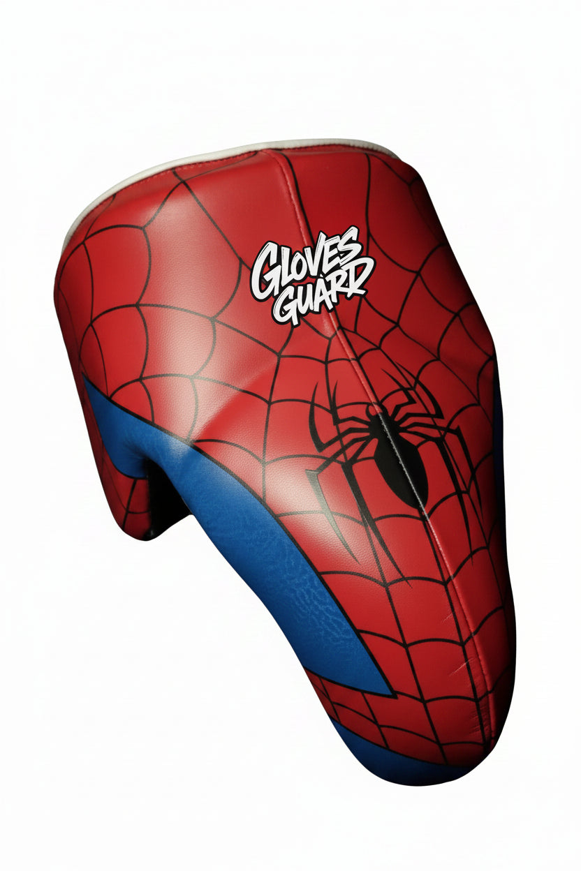 Custom Spider-Man Sparring Set - Hand-Crafted Leather Gloves, Headgear & Groinguard - PunchPro Boxing