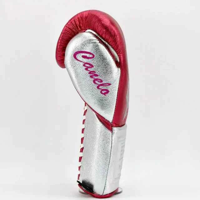 No Boxing No Life Lace-Up Gloves - Metallic Pink & Silver CA Custom Edition - PunchPro Boxing