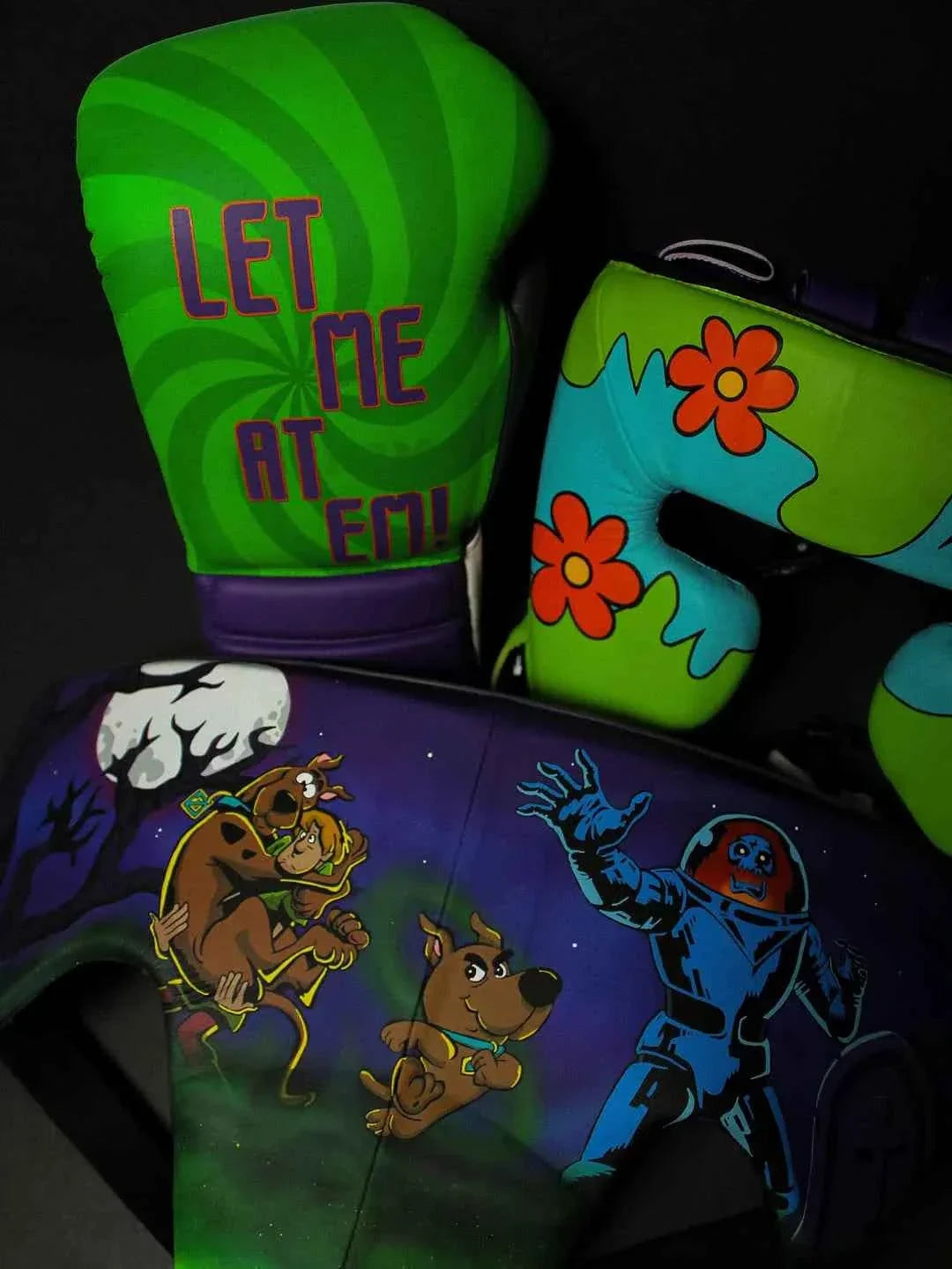 No Boxing No Life Training Set - Custom Mystery Machine Scooby-Doo Edition Full Kit (Gloves, Headguard, Groinguard) - PunchPro Boxing