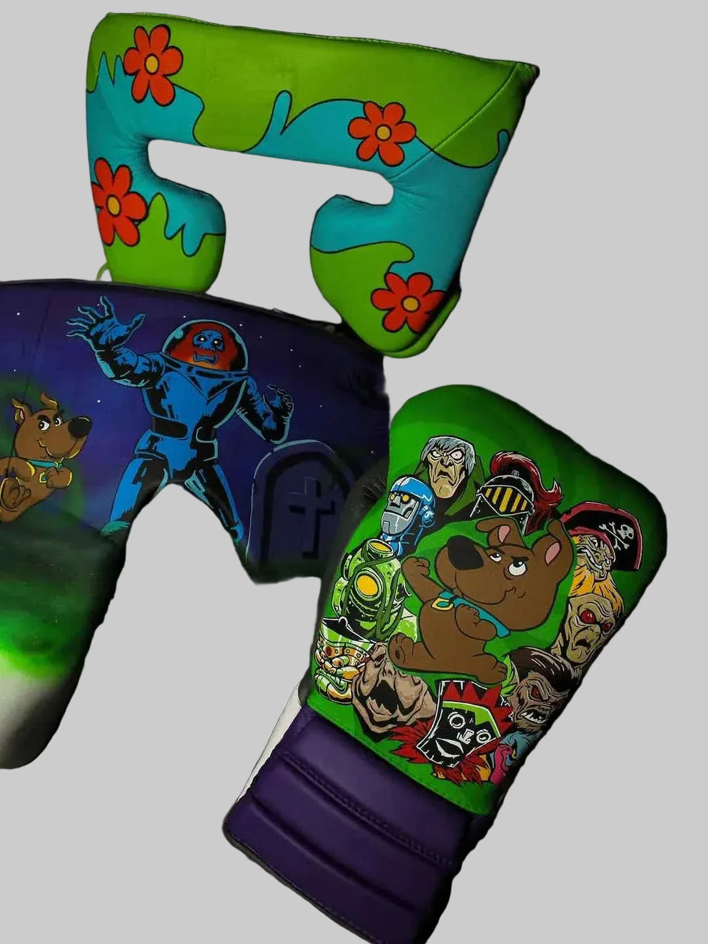 No Boxing No Life Training Set - Custom Mystery Machine Scooby-Doo Edition Full Kit (Gloves, Headguard, Groinguard) - PunchPro Boxing