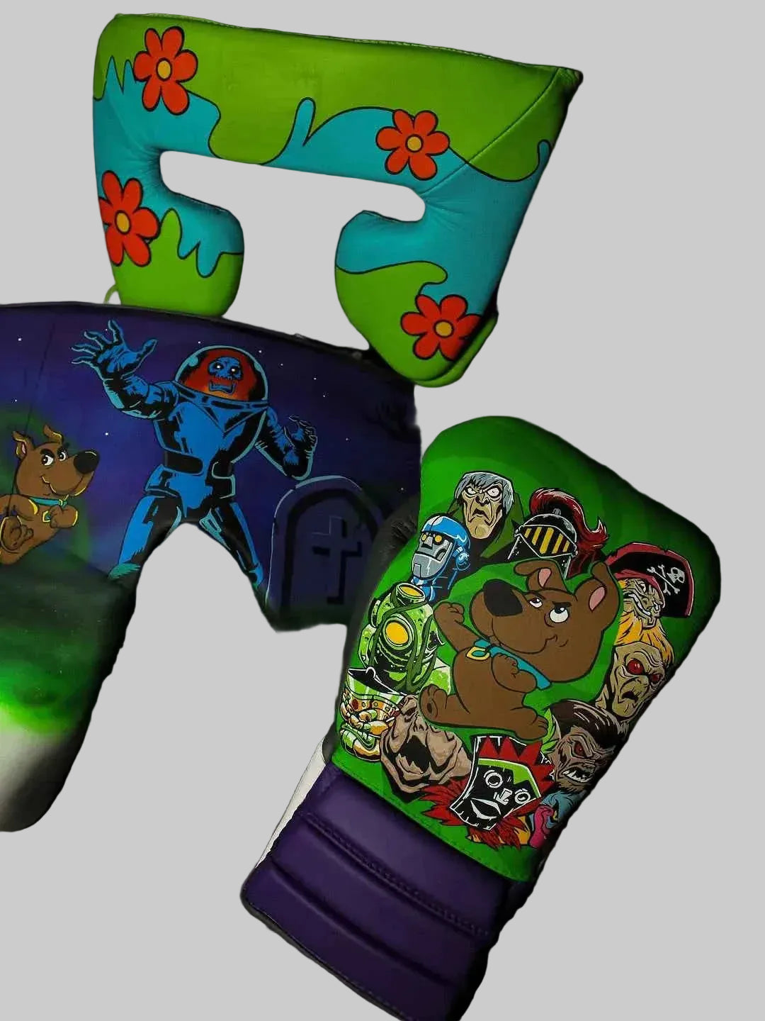 No Boxing No Life Training Set - Custom Mystery Machine Scooby-Doo Edition Full Kit (Gloves, Headguard, Groinguard) - PunchPro Boxing