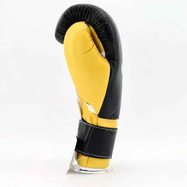 Winning Japan Professional Boxing Gloves MS-300-B Black & Yellow Custom Velcro Edition - Premium Quality and Performance - PunchPro Boxing