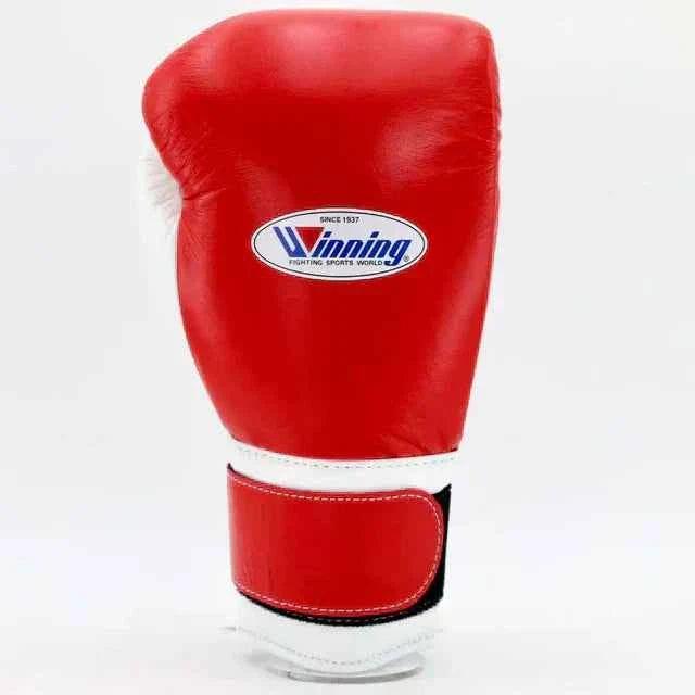 Winning Japan Boxing Gloves MS-600-B - Classic Red & White Custom Velcro Edition - PunchPro Boxing