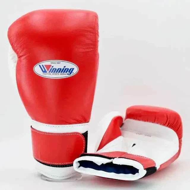 Winning Japan Boxing Gloves MS-600-B - Classic Red & White Custom Velcro Edition - PunchPro Boxing