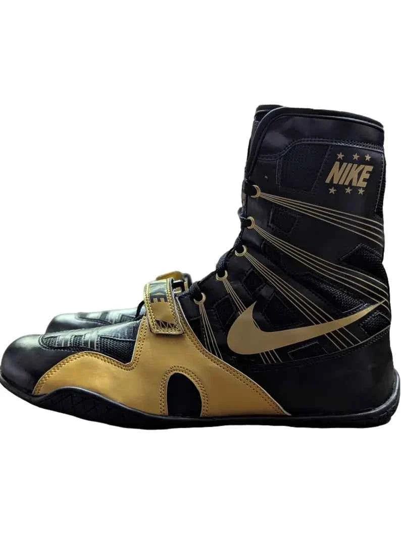 Nike HyperKo 1 Boxing Boots - Black & Metallic Gold Edition for Professional Athletes - PunchPro Boxing