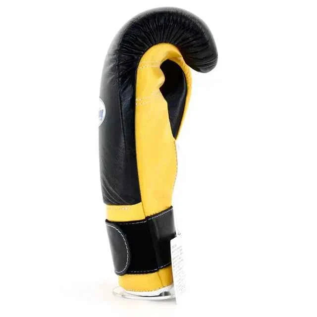 Winning Japan Professional Boxing Gloves MS-300-B Black & Yellow Custom Velcro Edition - Premium Quality and Performance - PunchPro Boxing
