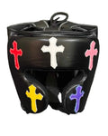 Winning Japan Boxing Headgear FG-2900 - Custom Multi-Color Cross Patchwork Design - PunchPro Boxing