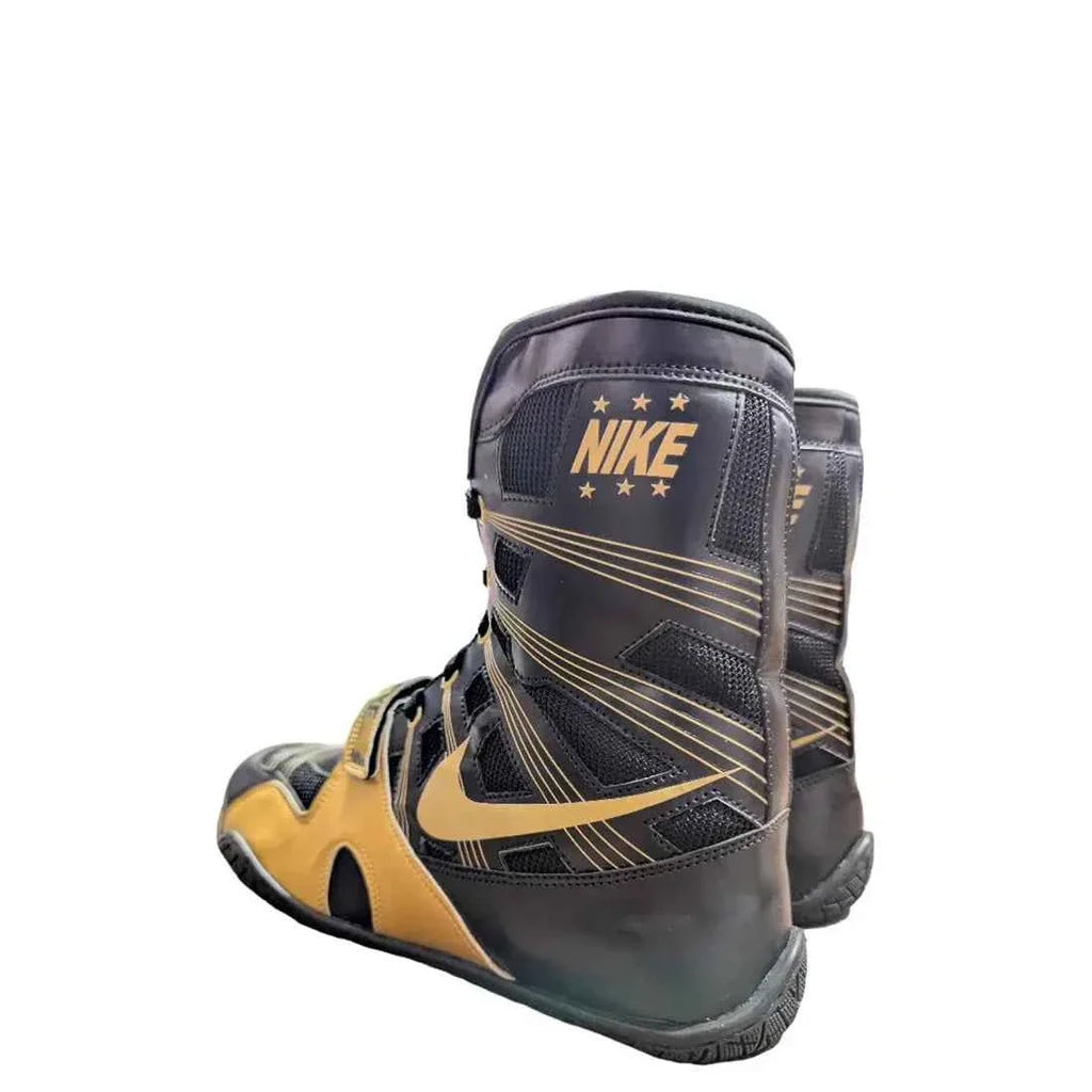 Nike HyperKo 1 Boxing Boots - Black & Metallic Gold Edition for Professional Athletes - PunchPro Boxing