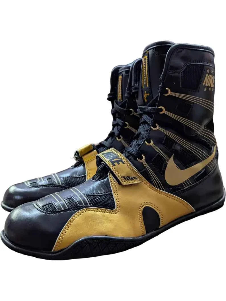 Nike HyperKo 1 Boxing Boots - Black & Metallic Gold Edition for Professional Athletes - PunchPro Boxing