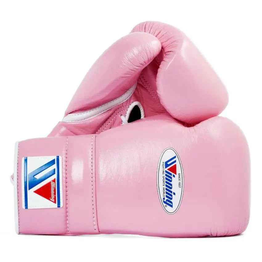Winning Professional Lace-Up Boxing Gloves - Baby Pink - PunchPro Boxing