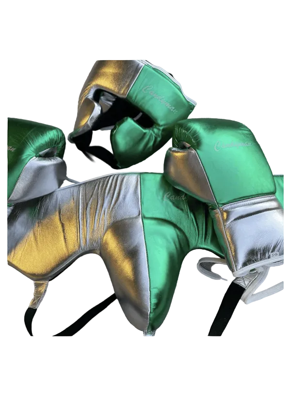 Winning Professional Boxing Training Set - Custom Metallic Green & Silver Edition - PunchPro Boxing