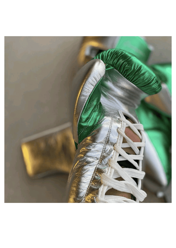 Winning Professional Boxing Training Set - Custom Metallic Green & Silver Edition - PunchPro Boxing