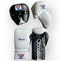 Winning Professional Boxing Training Set - Custom White & Black Gloves, Headgear & Groin Guard for Ultimate Performance - PunchPro Boxing
