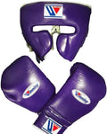Winning Professional Boxing Training Set - Purple (Gloves & Headgear+Groinguard) - PunchPro Boxing