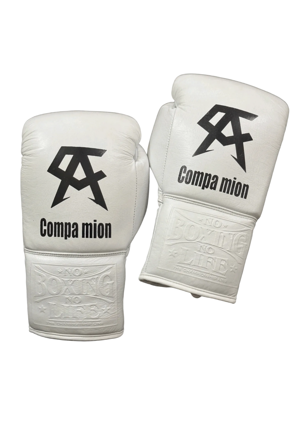 No Boxing No Life Professional Training Gloves - Compa mion White Edition - PunchPro Boxing