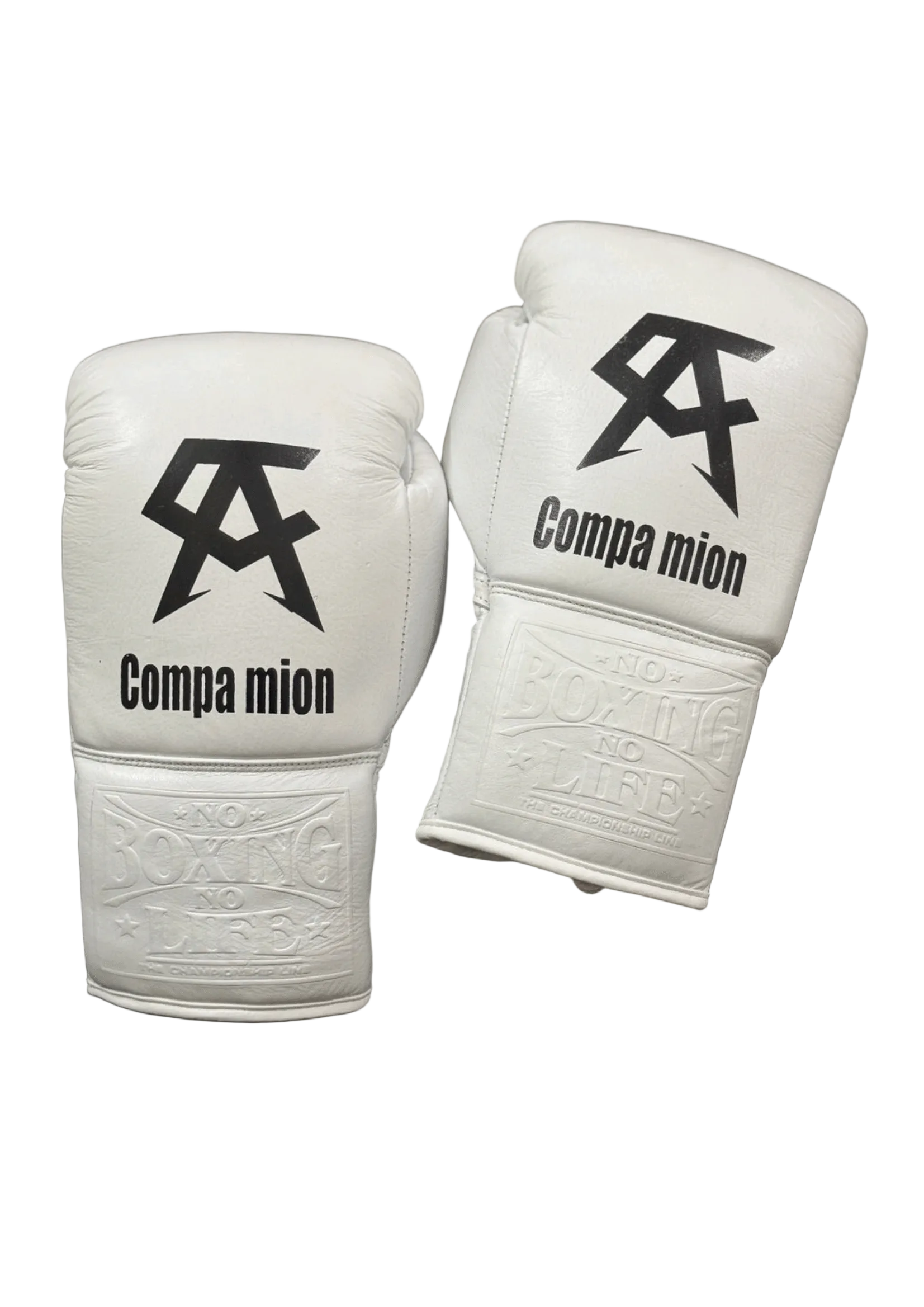 No Boxing No Life Professional Training Gloves - Compa mion White Edition - PunchPro Boxing