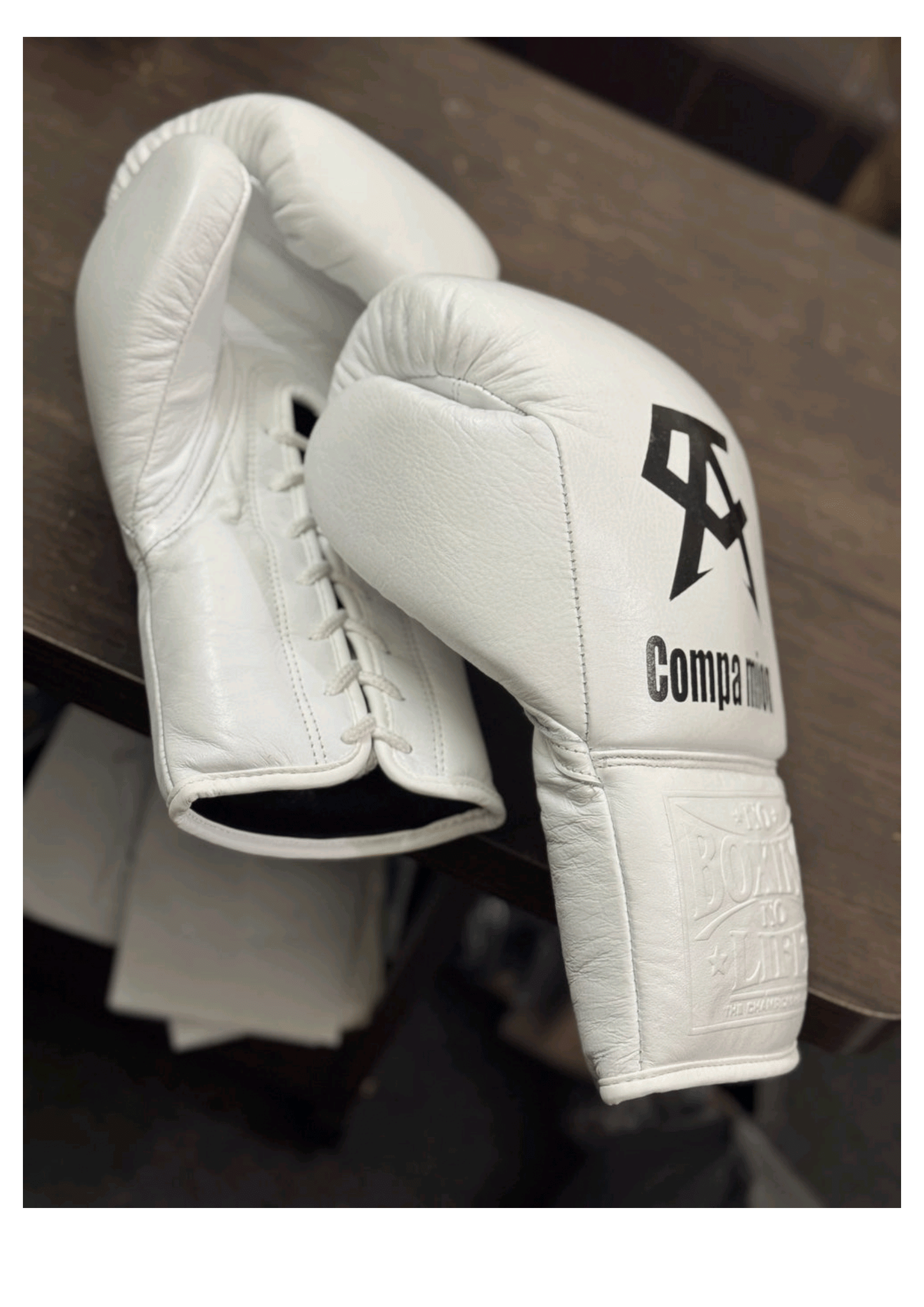 No Boxing No Life Professional Training Gloves - Compa mion White Edition - PunchPro Boxing