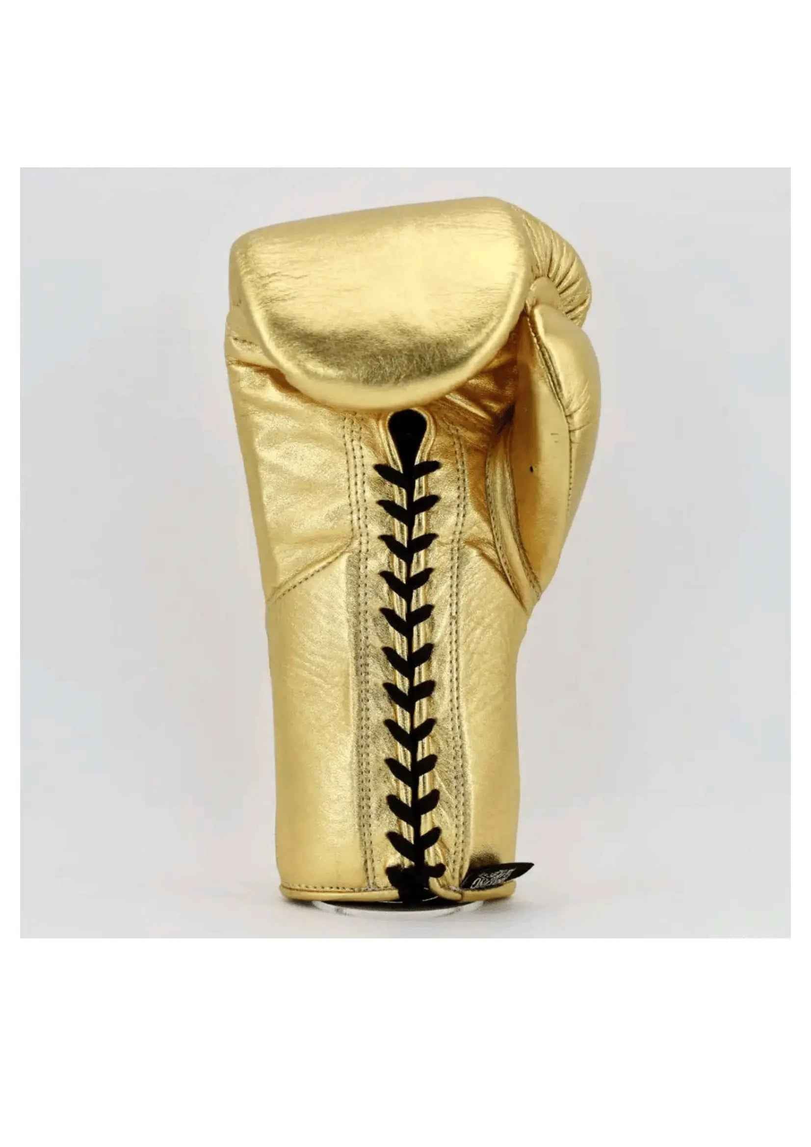 No Boxing No Life Professional Lace-Up Boxing Gloves - Metallic Gold Edition - PunchPro Boxing