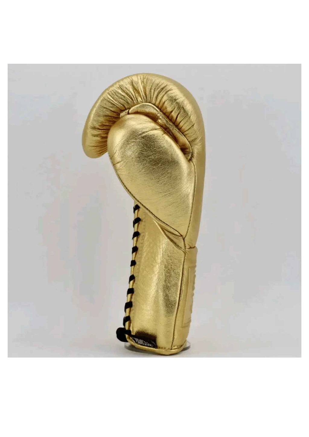No Boxing No Life Professional Lace-Up Boxing Gloves - Metallic Gold Edition - PunchPro Boxing