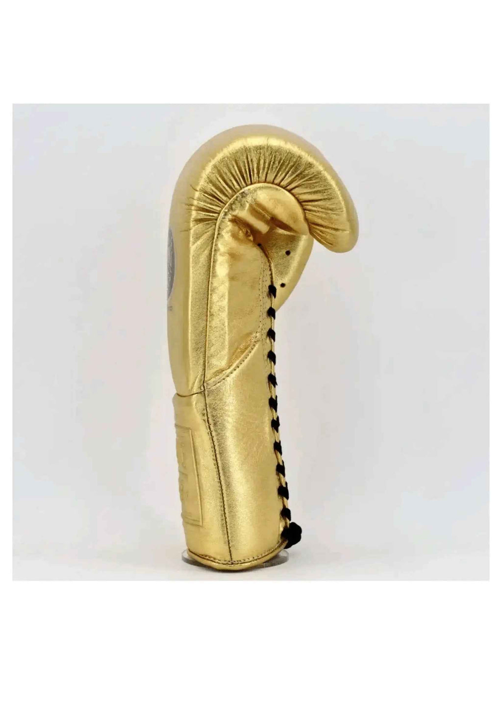 No Boxing No Life Professional Lace-Up Boxing Gloves - Metallic Gold Edition - PunchPro Boxing