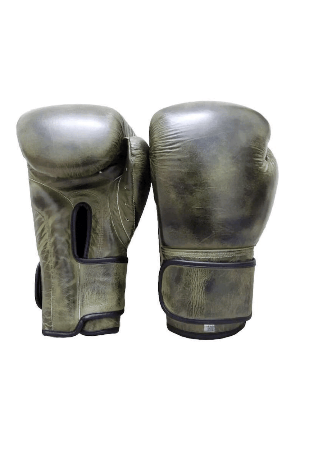 Army Green Leather Boxing Gloves – Velcro Closure | Premium Training & Sparring Gloves (8oz–20oz) - PunchPro Boxing