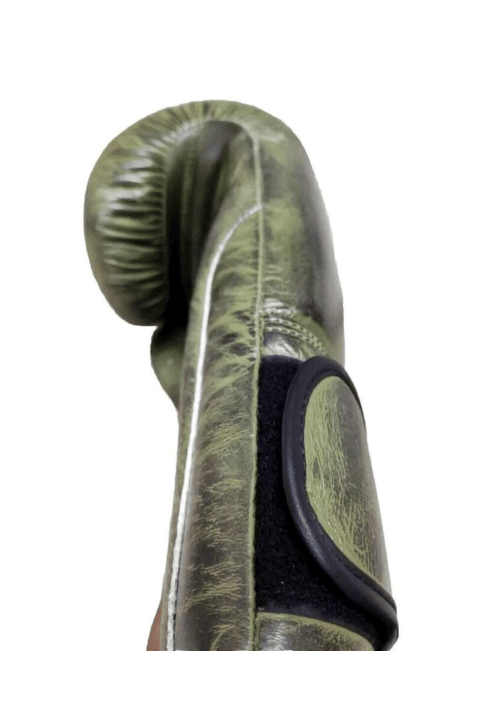 Army Green Leather Boxing Gloves – Velcro Closure | Premium Training & Sparring Gloves (8oz–20oz) - PunchPro Boxing