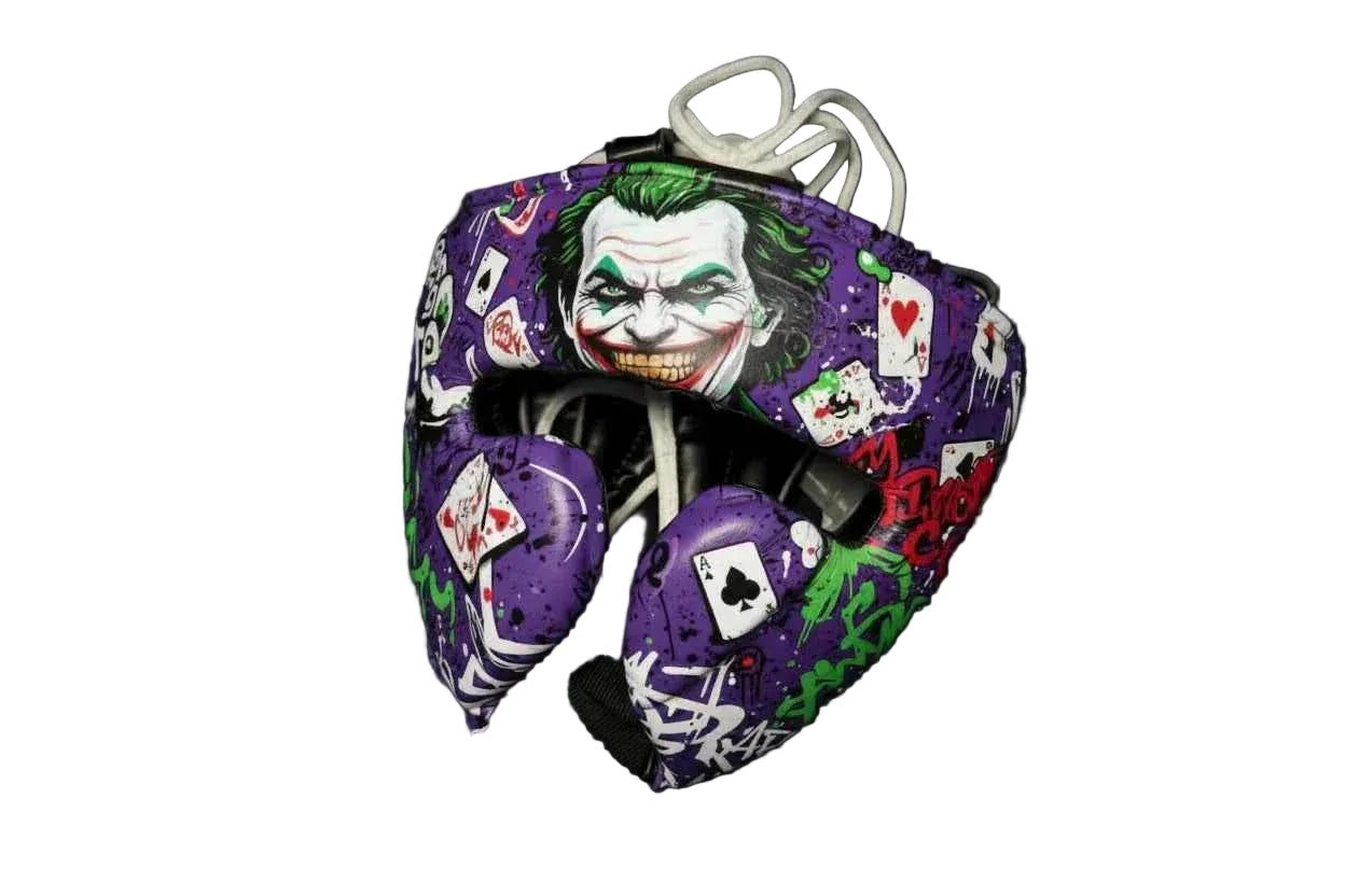 Custom Joker Sparring Set - Premium Handcrafted Leather Gloves, Headgear, and Groinguard - PunchPro Boxing