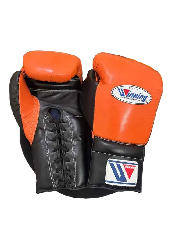 Winning Boxing Gloves - Professional Orange & Black Training & Sparring Gloves in 8oz, 10oz, 12oz, 14oz, 16oz Sizes - PunchPro Boxing
