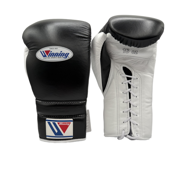 Professional Winning Boxing Gloves Black & White - Training & Sparring