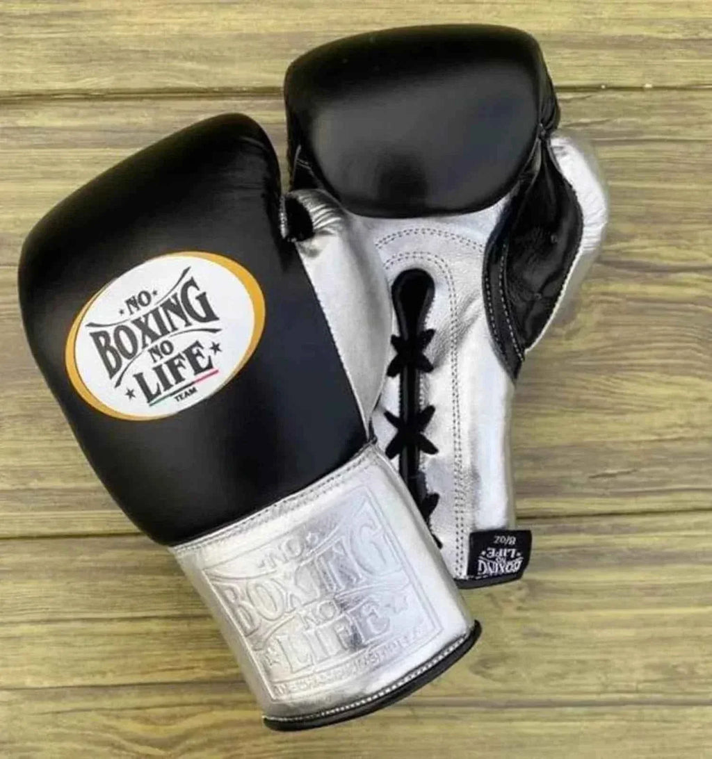 No Boxing No Life Black & White Boxing Set | Pro Gloves, Headgear & Groin Protector – Custom Edition - PunchPro Boxing