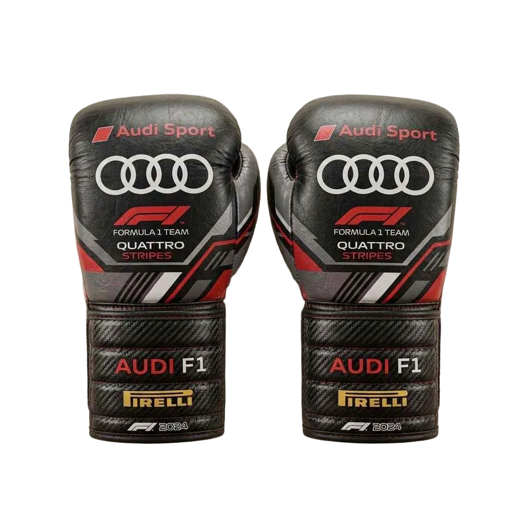 Audi Sport F1 Team Professional Boxing Gloves - Quattro Carbon Stealth Edition - PunchPro Boxing