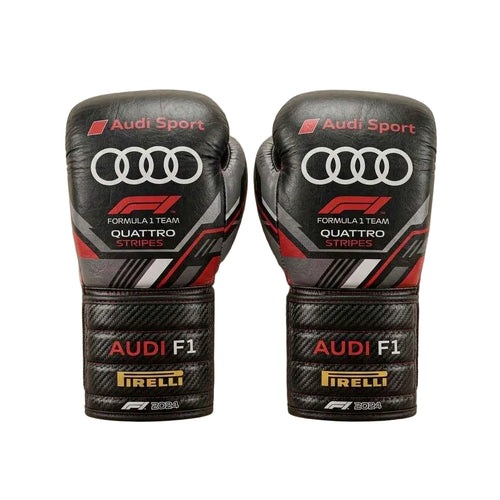 Audi Sport F1 Team Professional Boxing Gloves - Quattro Carbon Stealth Edition - PunchPro Boxing