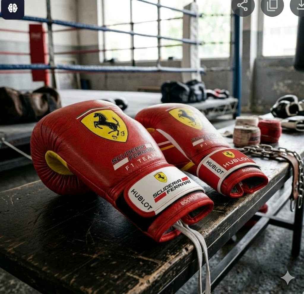 Scuderia Ferrari F1 Team Professional Boxing Gloves - Rosso Corsa & Giallo Custom Edition - PunchPro Boxing