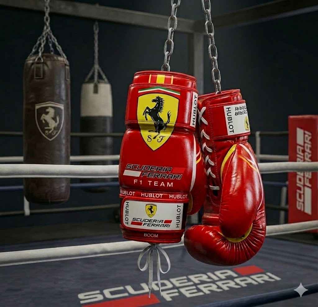 Scuderia Ferrari F1 Team Professional Boxing Gloves - Rosso Corsa & Giallo Custom Edition - PunchPro Boxing