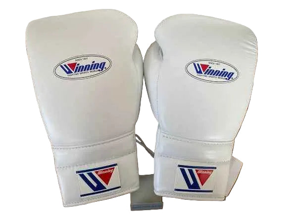 Winning All White Professional Boxing Gloves | Custom White Lace-Up Boxing Gloves for Training & Sparring – 8 oz, 10 oz, 12 oz, 14 oz, 16 oz, 18 oz - PunchPro Boxing