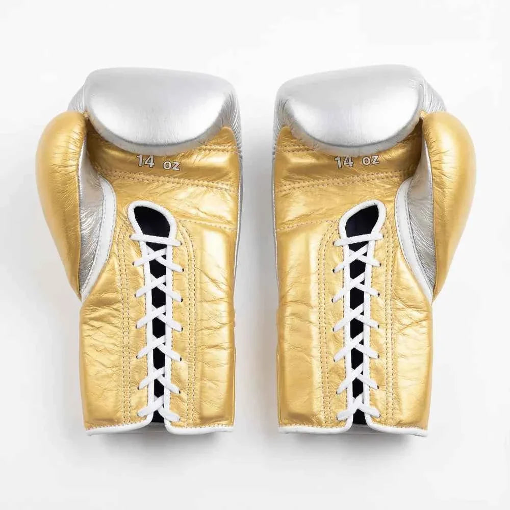 Winning Japan Boxing Gloves MS-600 - Metallic Silver & Gold Custom Edition - PunchPro Boxing