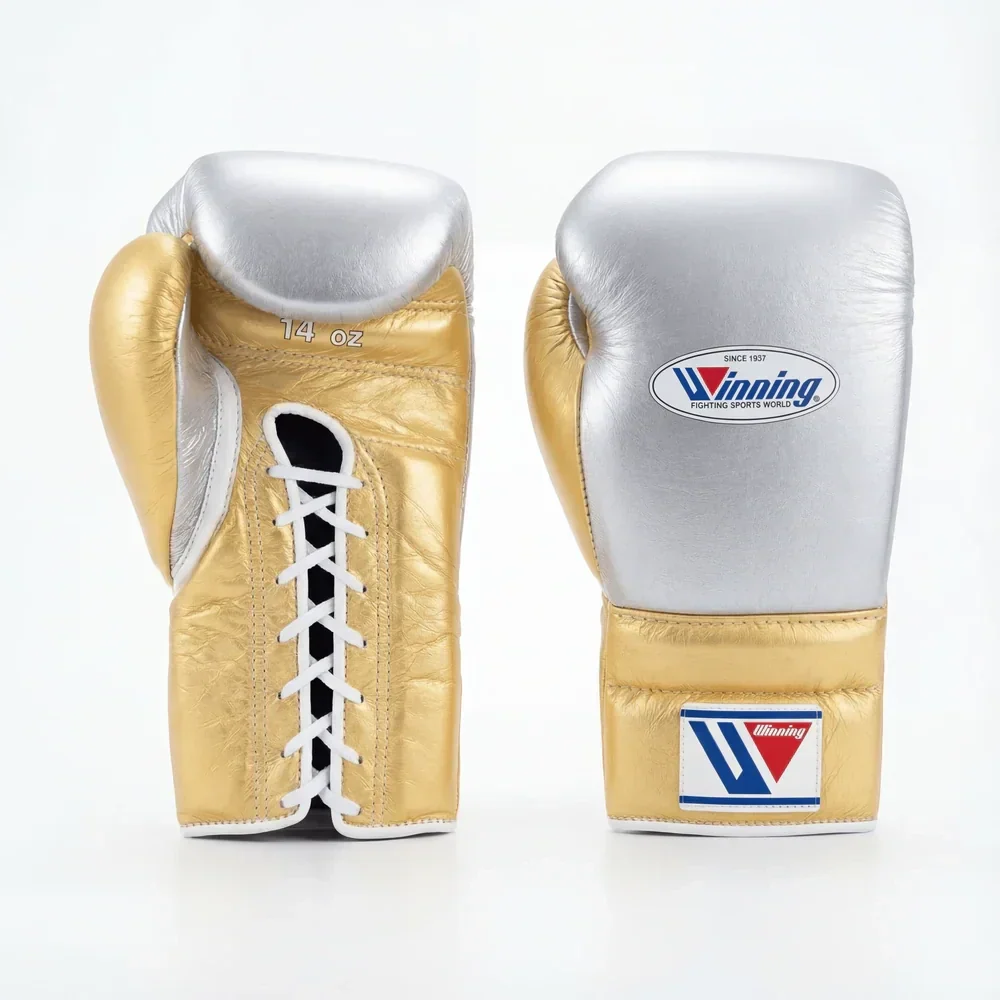 Winning Japan Boxing Gloves MS-600 - Metallic Silver & Gold Custom Edition - PunchPro Boxing