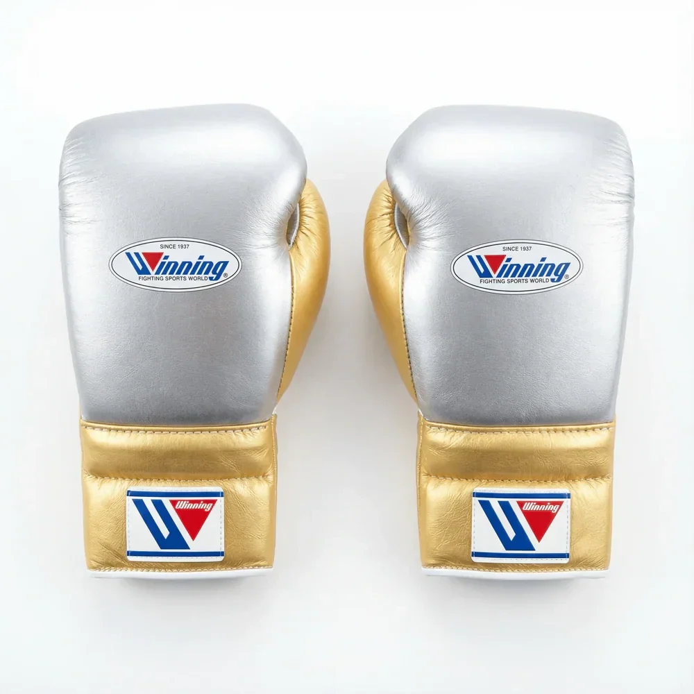 Winning Japan Boxing Gloves MS-600 - Metallic Silver & Gold Custom Edition - PunchPro Boxing